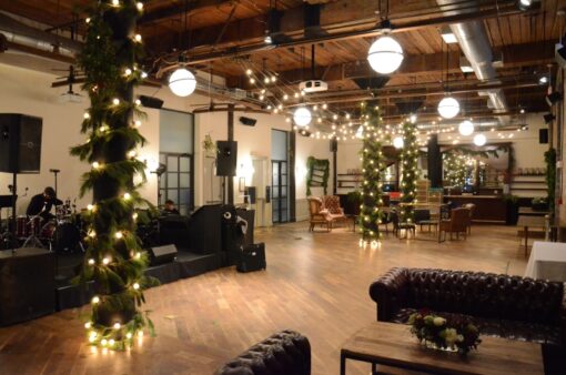 String Lights for Holiday Party at The Wythe Hotel
