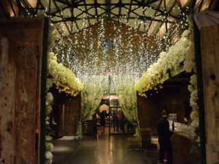 The Foundry (Long Island City, New York) - Icicle (Fairy) Lights suspended from the mezzanine level