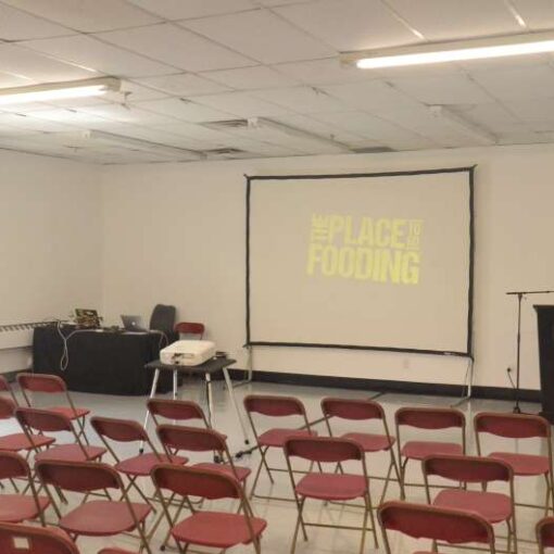Audio-Visual (AV) equipment for Fairway Market's corporate meeting hosted at their PDC in The Bronx.