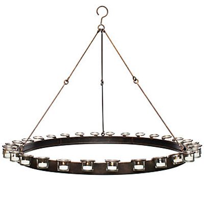 Circular Chandelier w/ Votive Candle Holders Rental Suspended at The Foundry in Long Island City, New York