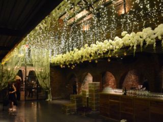 The Foundry (Long Island City, New York) - Icicle (Fairy) Lights suspended from the mezzanine level