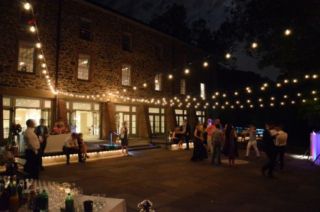 the new york botanical garden stone mill - string lights