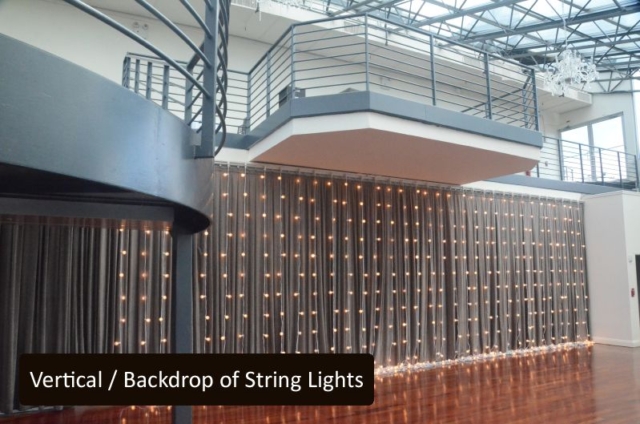 Vertical Backdrop of String Lights