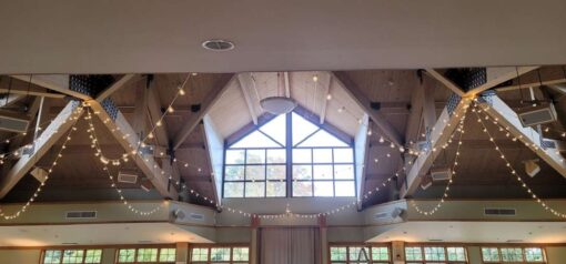 String Lights and Up-Lights for a Wedding at Bet AM Shalom Synagogue in White Plains, NY