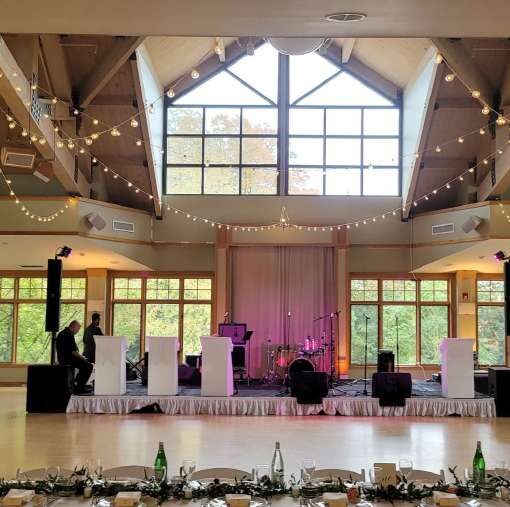 String Lights and Up-Lights for a Wedding at Bet AM Shalom Synagogue in White Plains, NY