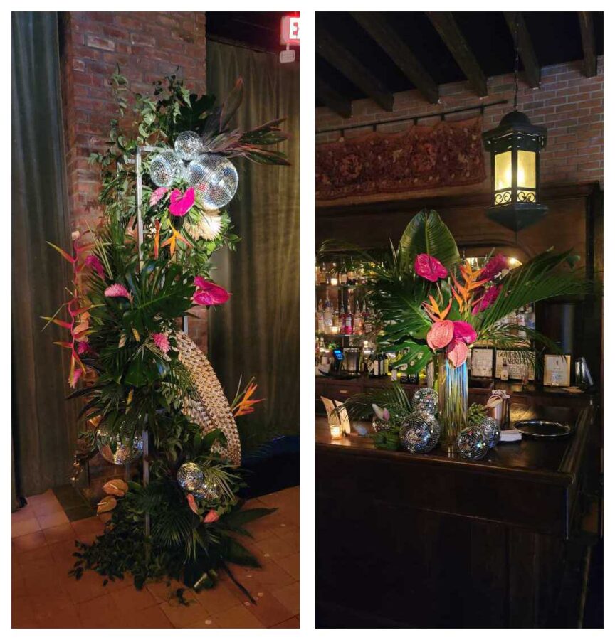 The Bowery Hotel (NY, NY) Spotlight Large Tropcial Floral arrangement - Universal Light and Sound @ulsnyc