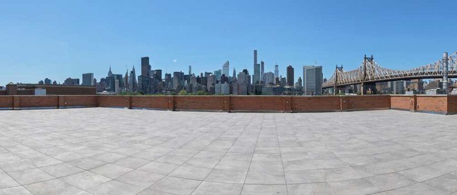 The Bordone LIC - 3rd Floor - Outdoor Patio Terrace is ideal for a wedding reception with additional lighting