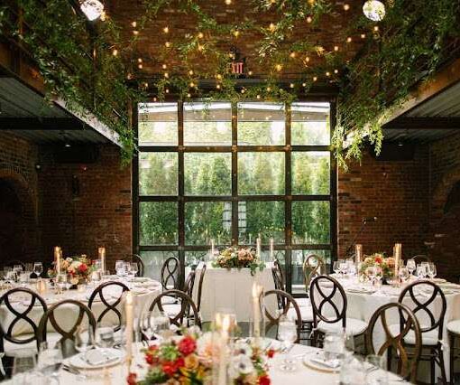 String Lights Hanging in The Main Room at The Foundry (Long Island City, NY)