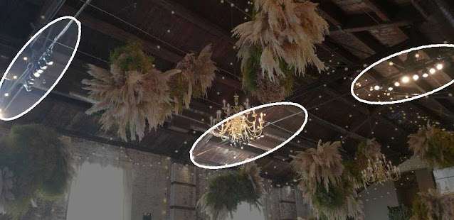 Pin-Spots for lights on florals at a wedding