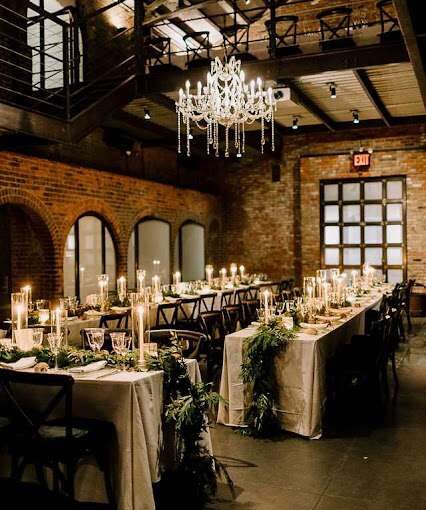 40" Chrystal Chandeliers hanging in the main room at The Foundry