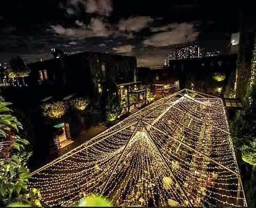 Canopy of Mini-LED String Lights / Twinkle Lights Tent Frame - The Foundry