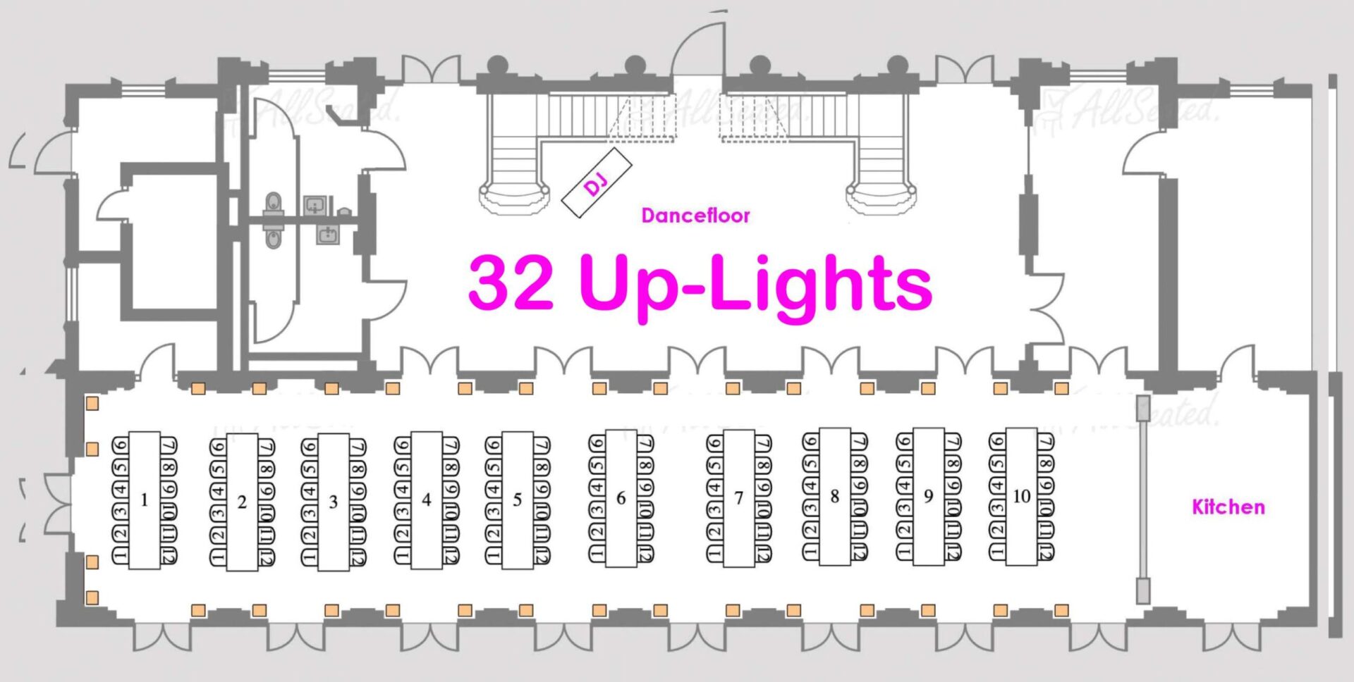 The Prospect Boat House - 32 Up-Lighting Floor Plan