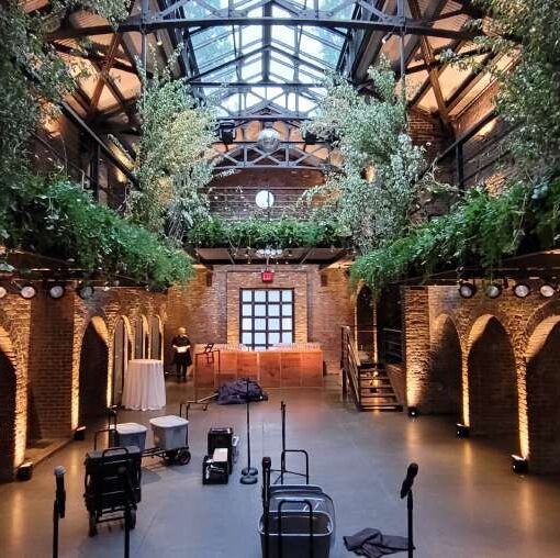The Foundry - Long Island City, New York - The Main Room with warm white up-lights outside each alcove
