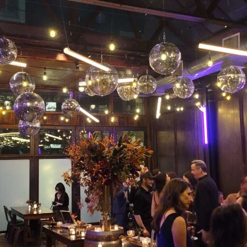 The Brooklyn Winery, New York - Mirror Balls & LED Tube Lights - Bon Voyage Party