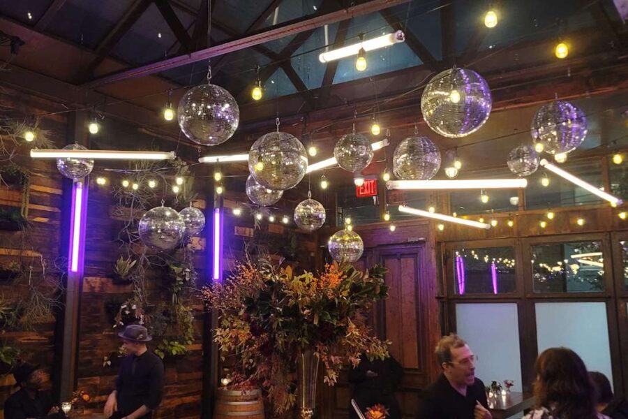 The Brooklyn Winery, New York - Mirror Balls & LED Tube Lights - Bon Voyage Party