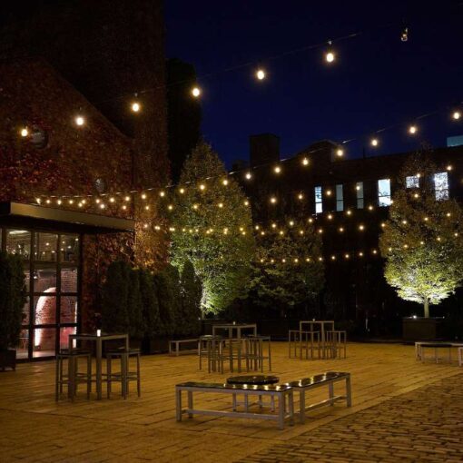 The Foundry - Long Island City, New York - String Lights above The Courtyard