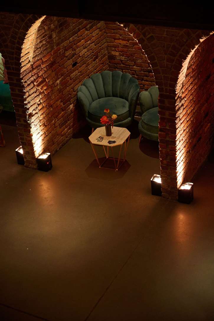The Foundry - Long Island City, New York - The Main Room with Furniture in alcoves and Up-Lights