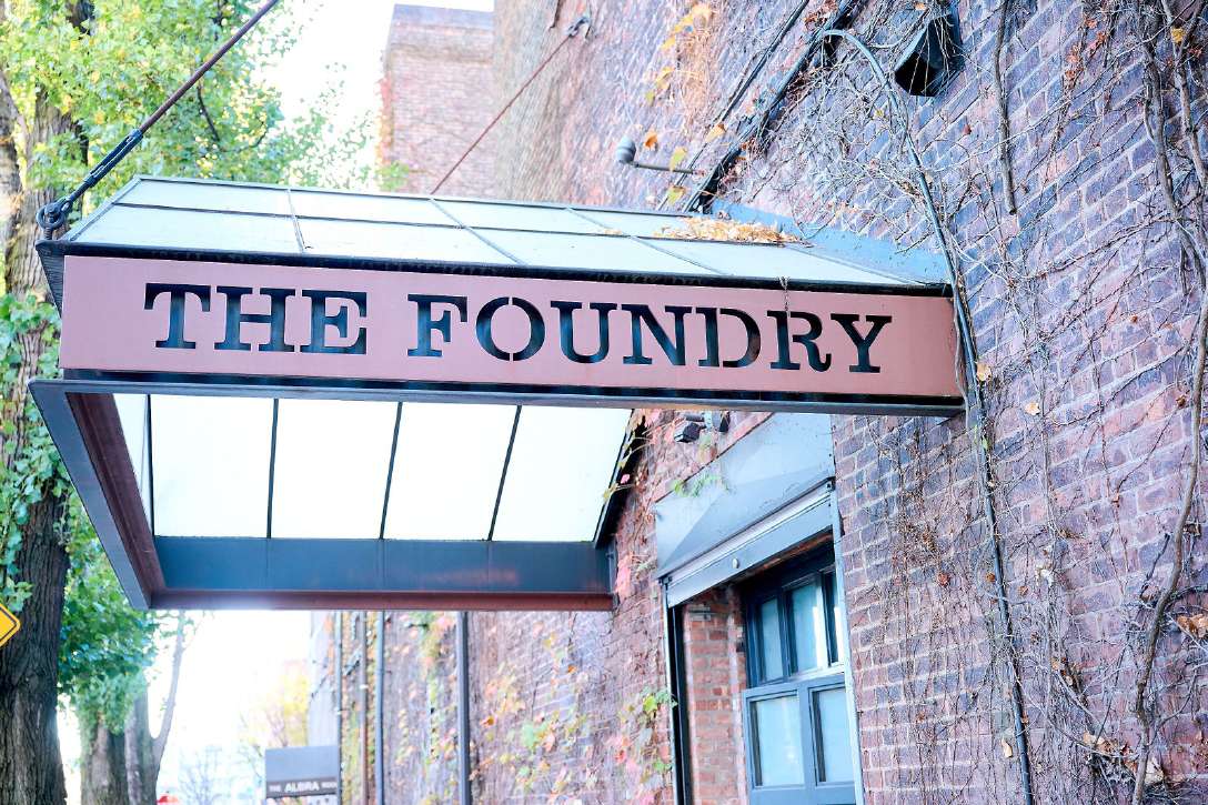 The Foundry - Long Island City, New York - The Main Entrance Side View of Overhead Sign