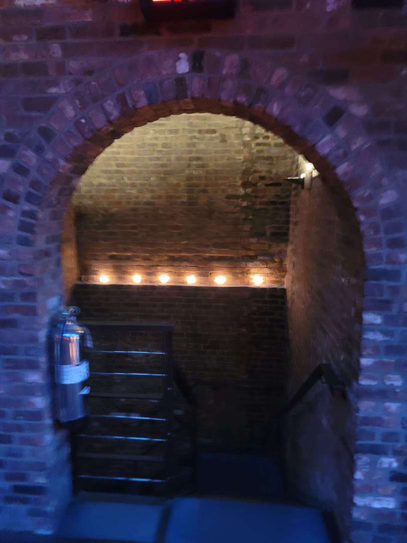 You can place Votive Candles on the front ledge in the stairway at The Foundry (A step ladder is required)