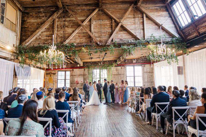 The Greenpoint Loft Wedding with Chrystal Chandelier