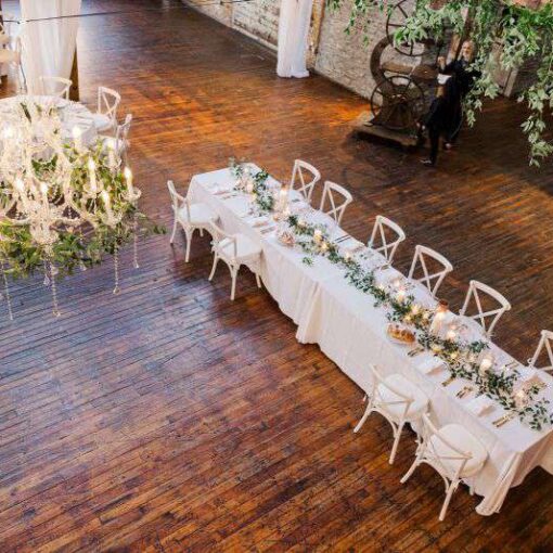 The Greenpoint Loft Wedding with Chrystal Chandelier