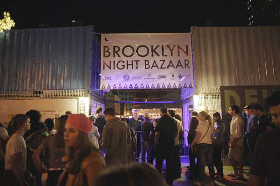 Universal Light and Sound setup our lighting equipment for The Brooklyn Night Bazaar inside Dekalb Market in Brooklyn.