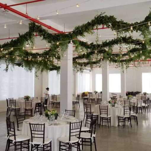String Lights and Up-Lights for a wedding in Main Reception Room on The 3rd Floor at The Bordone.