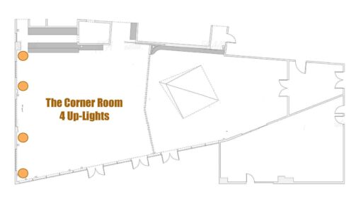 Four Up-lights - Floor Plan for The Corner Room at Rule of Thirds