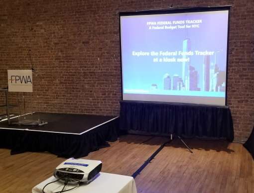 AV equipment for a Federal Funds Tracker Launch Event at The Home Studios Inc. in New York, NY.