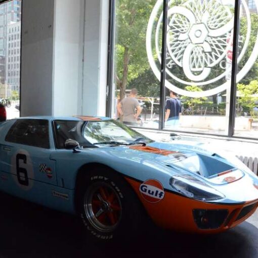 Dynamic color-changing LED lighting for a live performances at The Classic Car Club of Manhattan in New York City.