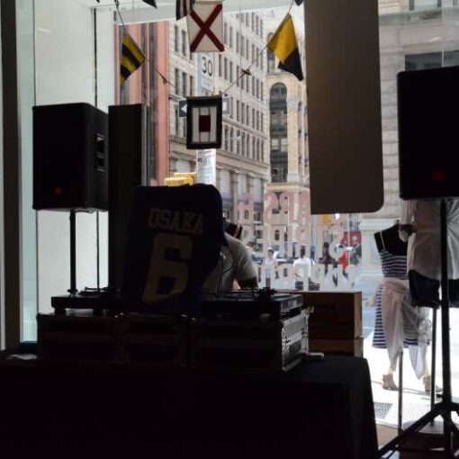 DJ equipment for 4th of July In-Store event at the Superdry store located in Midtown Manhattan and Noho.