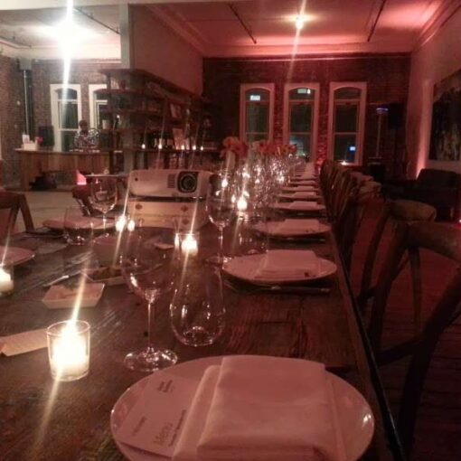 Uplighting and AV equipment, were provided for the Digital Business Forum Dinner at The Kings County Distillery.