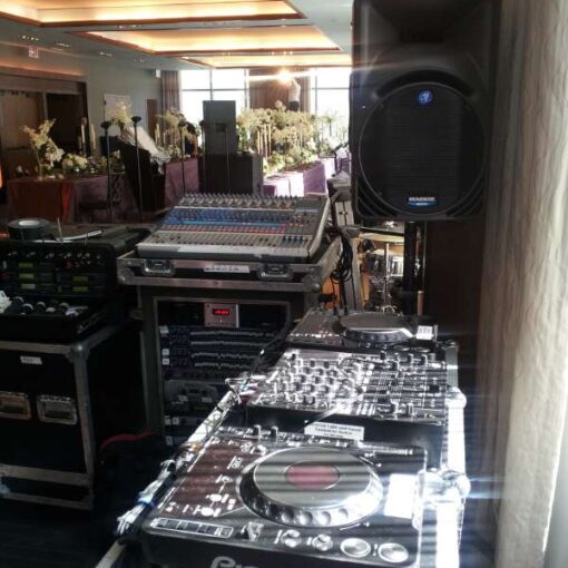Provided the DJ Equipment for a posh wedding at The Trump Soho, sparing no expense to match the bride and groom's opulent tastes.