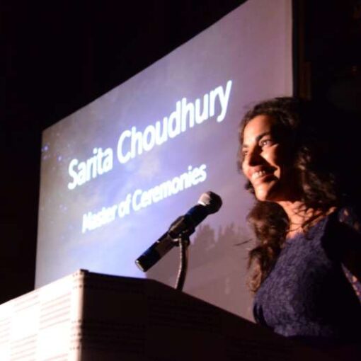 Fundraiser for FilmAid at Desmond Tutu Center featuring the international actress and master of ceremony Sarita Choudhury.