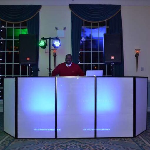 DJ Equipment and Lighting for the Visiting Nurse Service of New York holiday party at The Dyker Beach Golf Course in Brooklyn, NY.