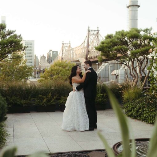 Kelly and Benjamin's outdoor NYC wedding on October 3, 2025 at The Foundry.
