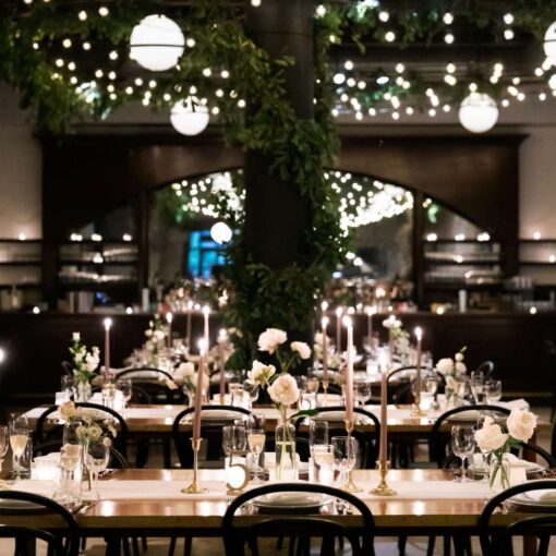 Hannah and Eric's wedding reception with zigzag String Lights at The Wythe Hotel. Hannah and Eric's wedding reception with zigzag String Lights at The Wythe Hotel.