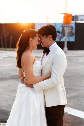 The Golden Hour. When Should Couples Start Thinking About Lighting for Their Wedding? Julia + Ray on the street in Brooklyn, NY