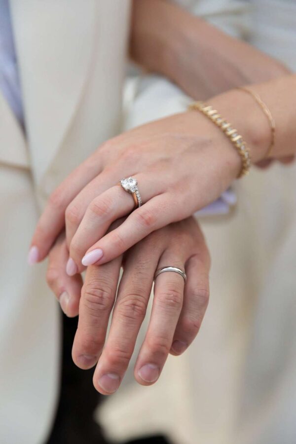 Julia + Ray's hands and rings