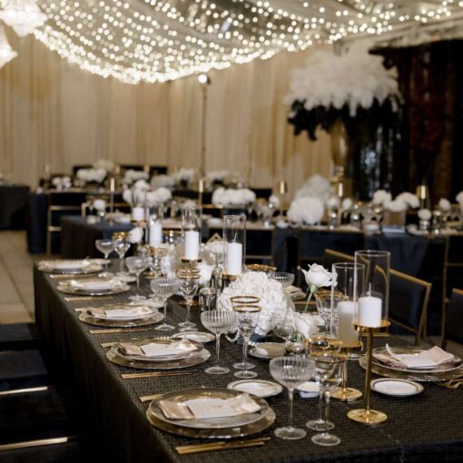 The courtyard tent at Pardis & Justin’s Great Gatsby themed Wedding at The Foundry - November 8, 2025
