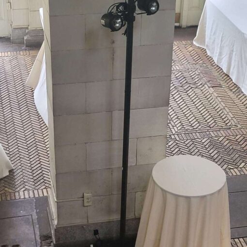 Pin-Spots hanging on an 8ft lighting stand