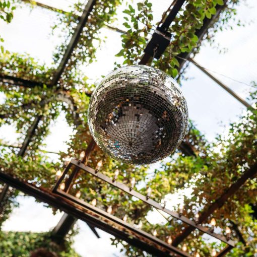 A disco Ball in the Greenhouse at The Foundry A disco Ball in the Greenhouse at The Foundry