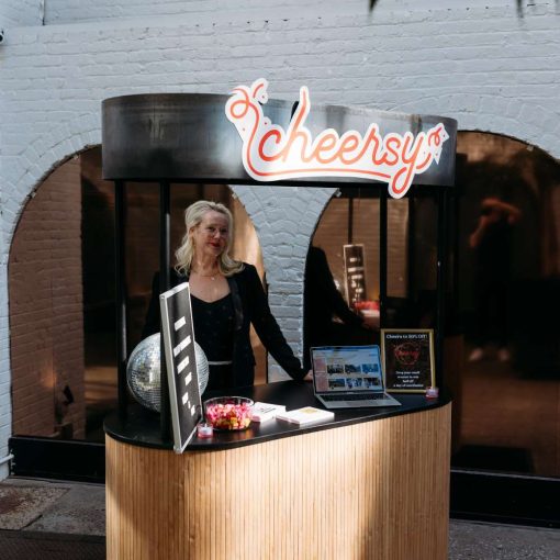 Cheersy's booth in The Albra Room at The Foundry's Open House on March 28, 2026 Cheersy's booth in The Albra Room at The Foundry's Open House on March 28, 2026