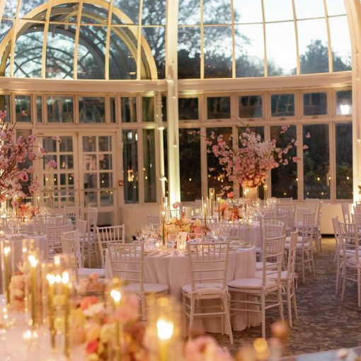 Warm White Up-Lights at the base of each column around the inside perimeter of the Palm House. Warm White Up-Lights at the base of each column around the inside perimeter of the Palm House.