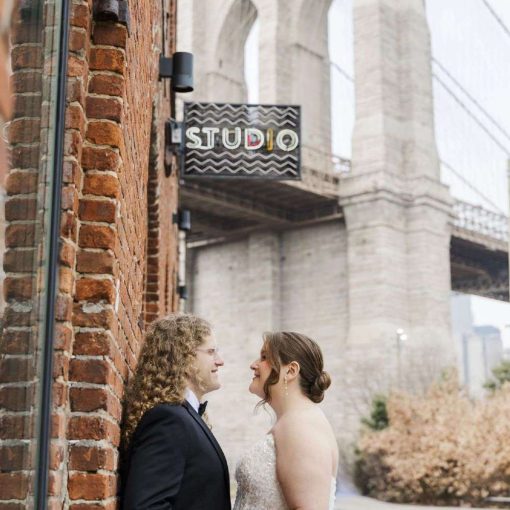 Anna and Aaron's urban NYC Wedding in the historic DUMBO area of Brooklyn. Anna and Aaron's urban NYC Wedding in the historic DUMBO area of Brooklyn.