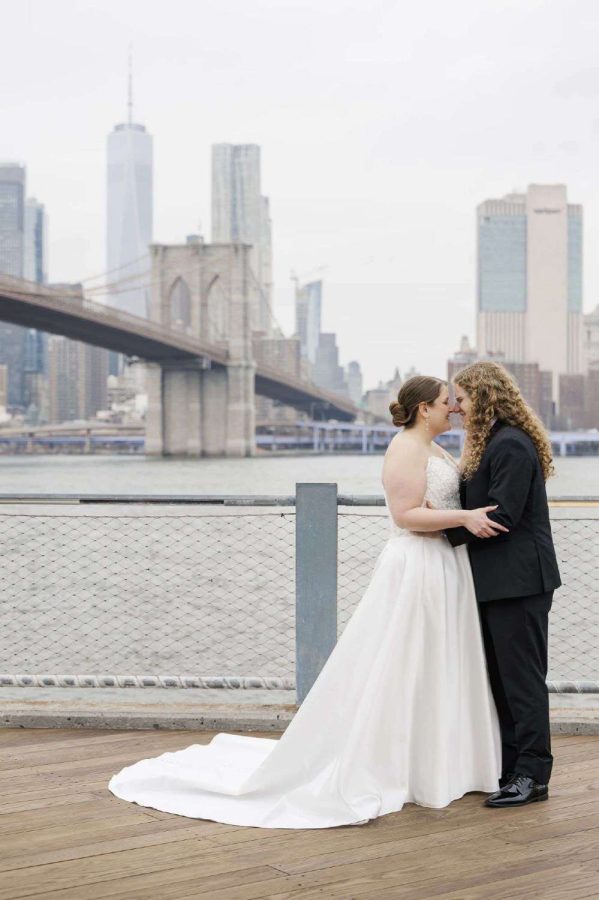 Anna and Aaron's urban NYC Wedding in the historic DUMBO area of Brooklyn.
