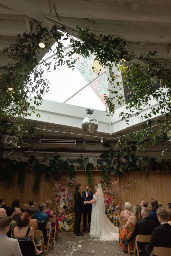 Mackenzie and Tom hosted their spring wedding ceremony in The Atrium at Rule of Thirds in Brooklyn, NY.