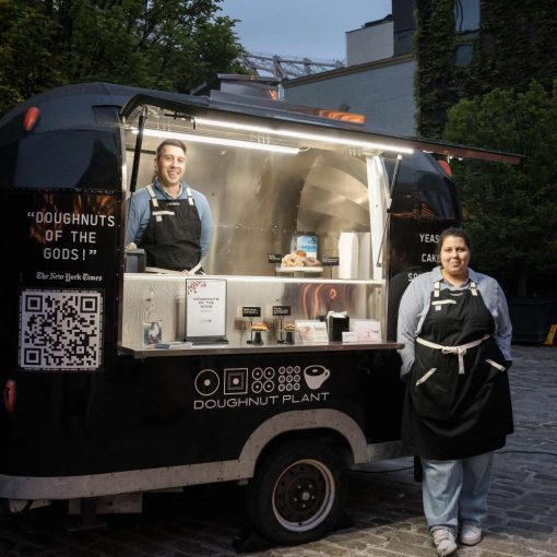 The Doughnut Plant custom-built mobile trailer for pop-up events.
