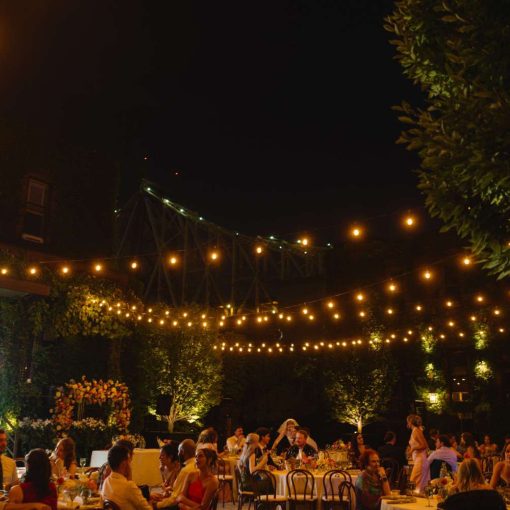 Warm White String lights hanging above the courtyard at The Foundry. Warm White String lights hanging above the courtyard at The Foundry.